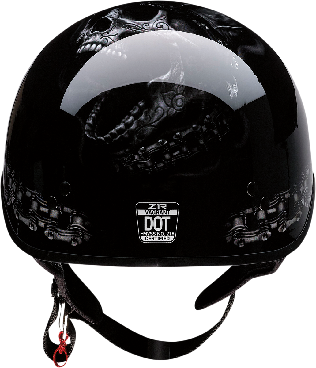 Z1R Vagrant Motorcycle Helmet - FTW - Black/Gray - Small 0103-1319