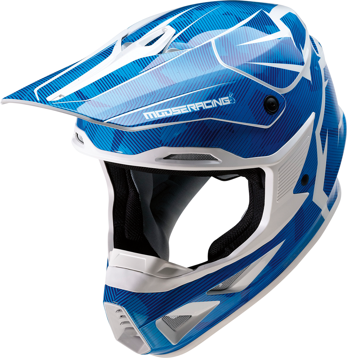 MOOSE RACING F.I. Helmet - Agroid Camo - MIPS® - Blue/White - XS 0110-7766