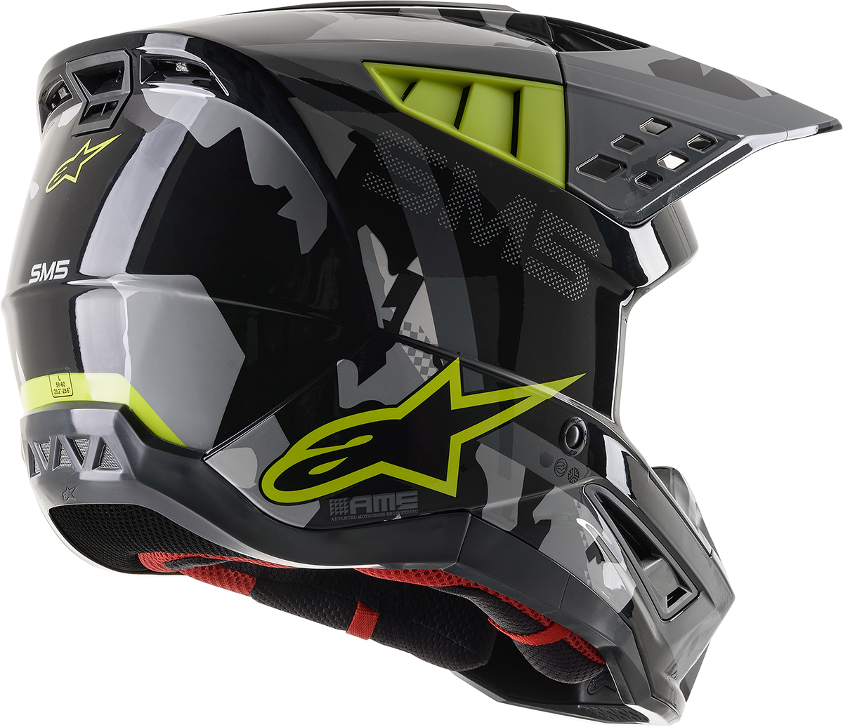 ALPINESTARS SM5 Motorcycle Helmet - Rover - Gray/Yellow - Medium 8303921-1592-MD