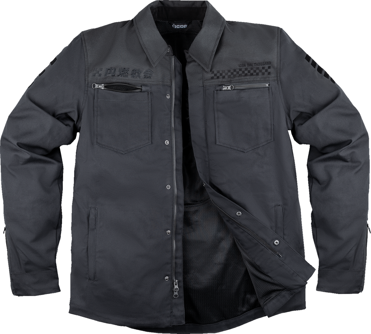 ICON Upstate Canvas National Jacket - Black - Large 2820-6562