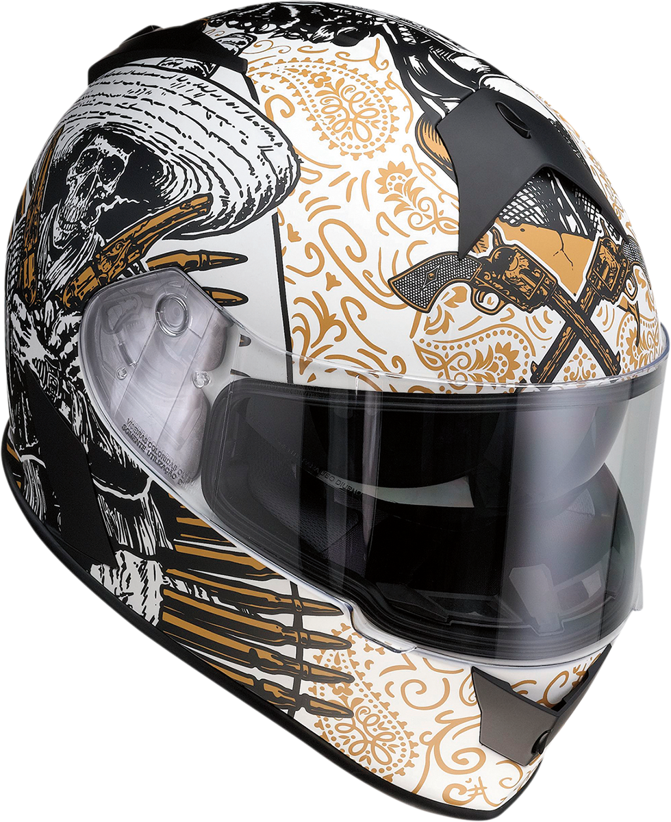 Z1R Warrant Motorcycle Helmet - Sombrero - White/Gold - Small 0101-14165