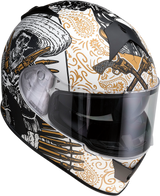 Z1R Warrant Motorcycle Helmet - Sombrero - White/Gold - XS 0101-14164