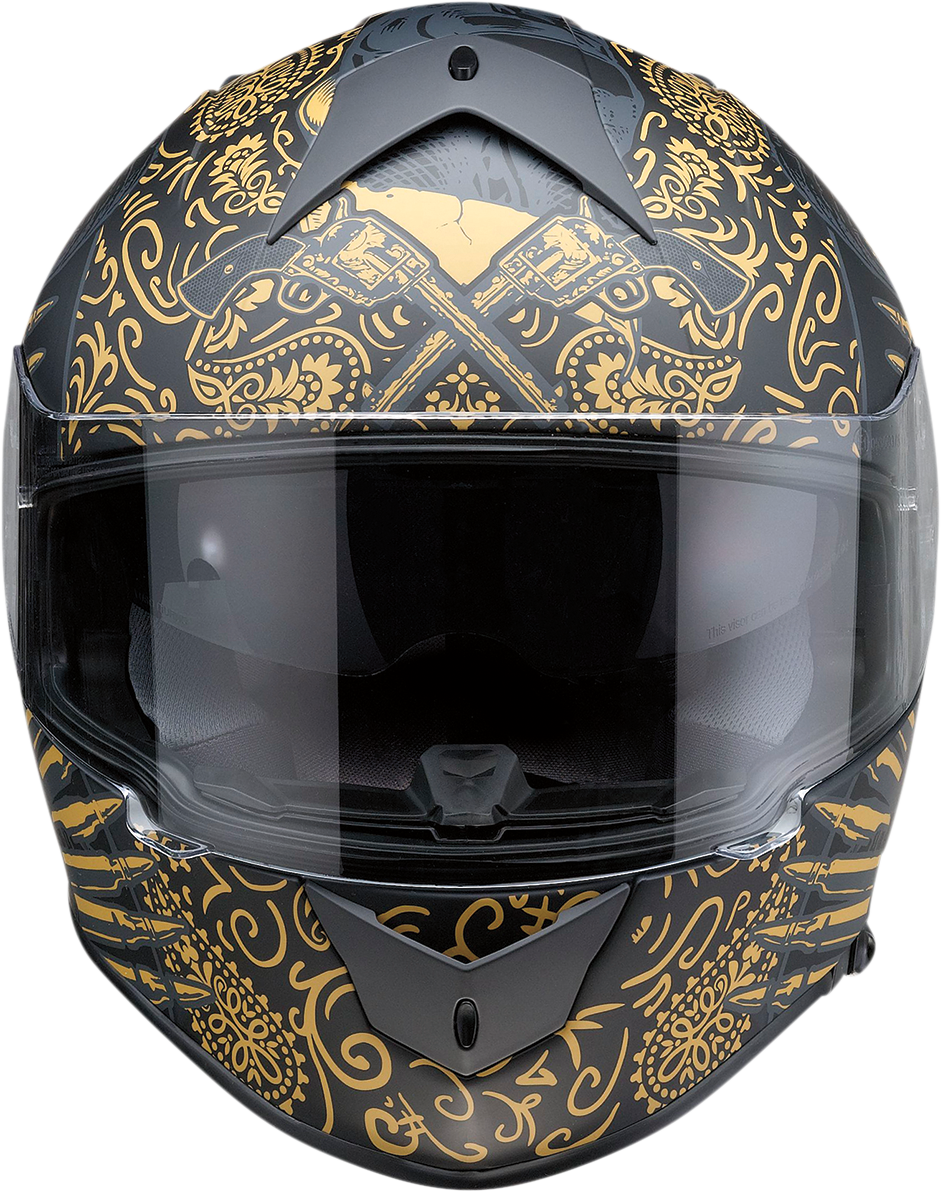 Z1R Warrant Motorcycle Helmet - Sombrero - Black/Gold - Small 0101-14171