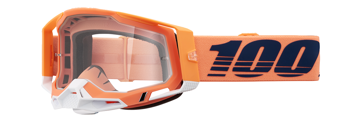 100% Racecraft 2 Goggles - Coral - Clear 50009-00018