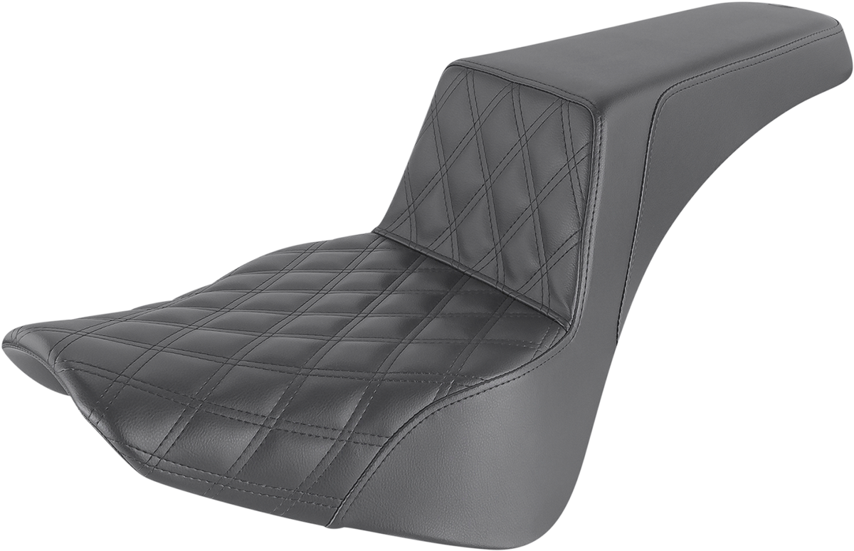 SADDLEMEN Step-Up Seat - Front Lattice Stitch - Black 818-33-172