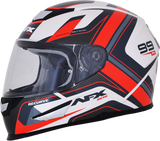 AFX FX-99 Motorcycle Helmet - Recurve - Pearl White/Red - Medium 0101-11127