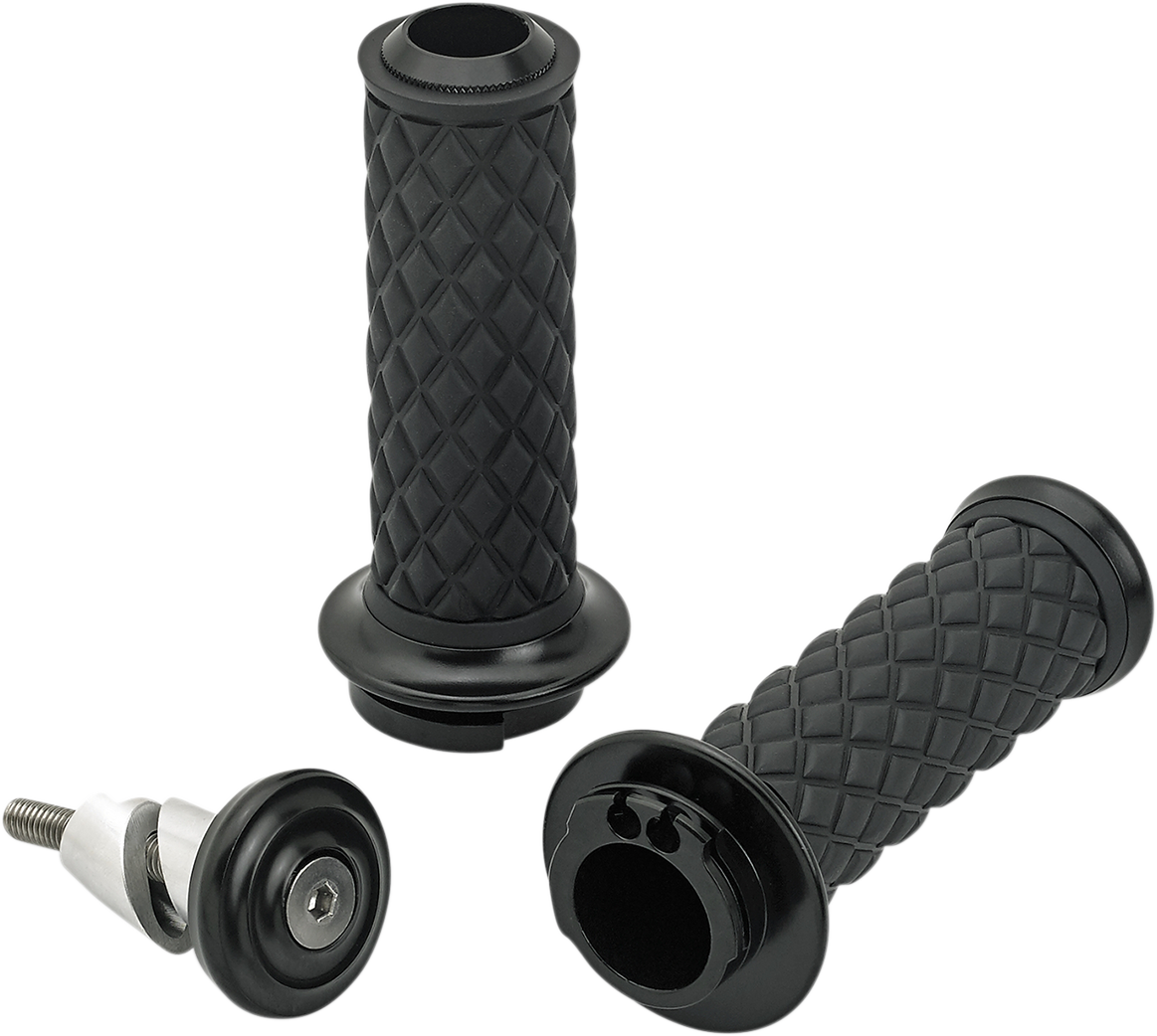 BILTWELL Grips - Alumicore - Dual Cable - Black 6604-201-01