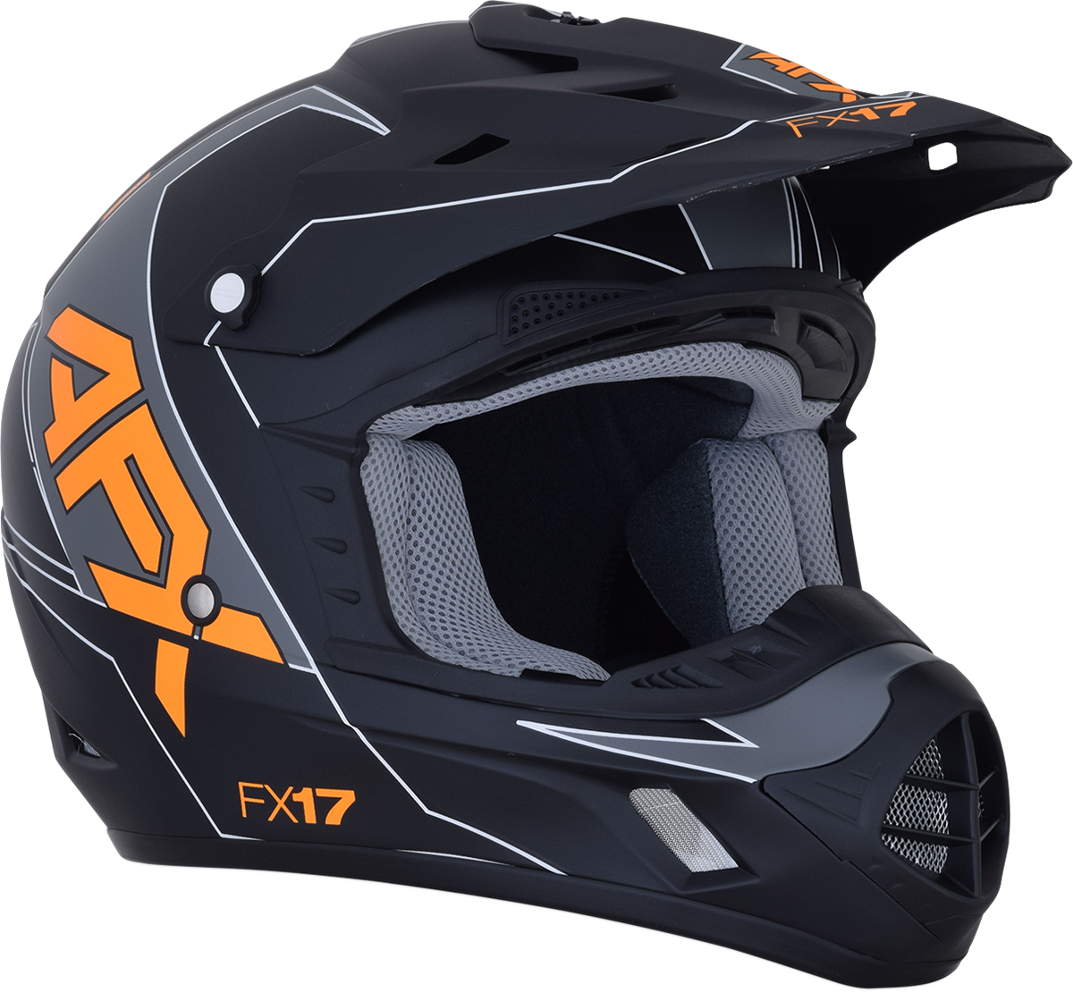 AFX FX-17 Motorcycle Helmet - Aced - Matte Black/Orange - Large 0110-6506