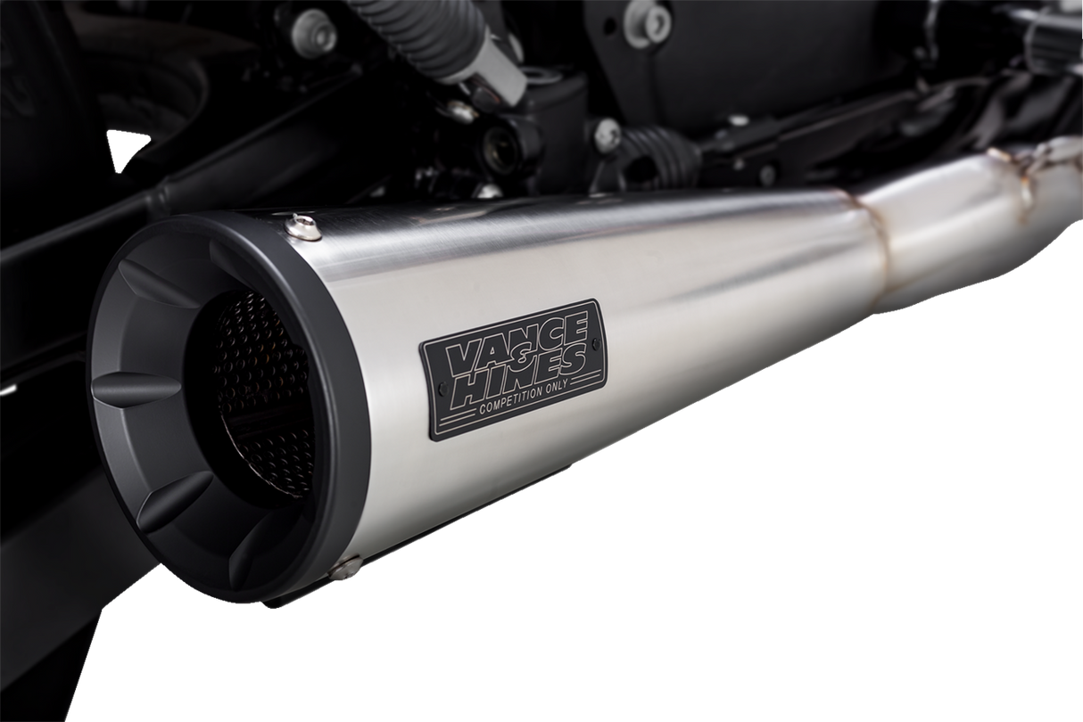 VANCE & HINES 2-into-1 Upsweep Exhaust System - Brushed - Stainless Steel 27327