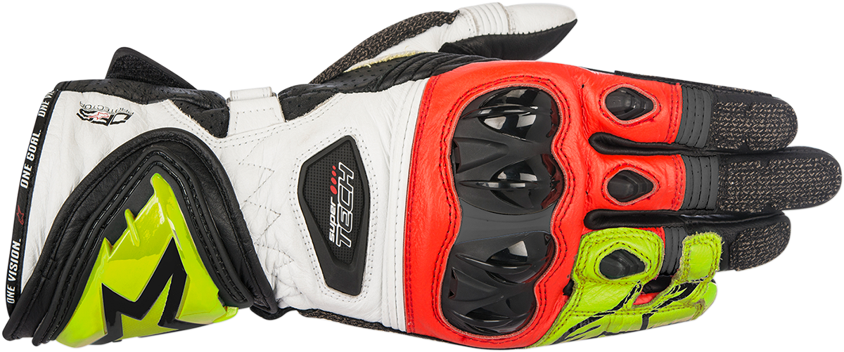 ALPINESTARS Supertech Gloves - Black/Fluo Yellow/Red - Large 3556017-1536-L