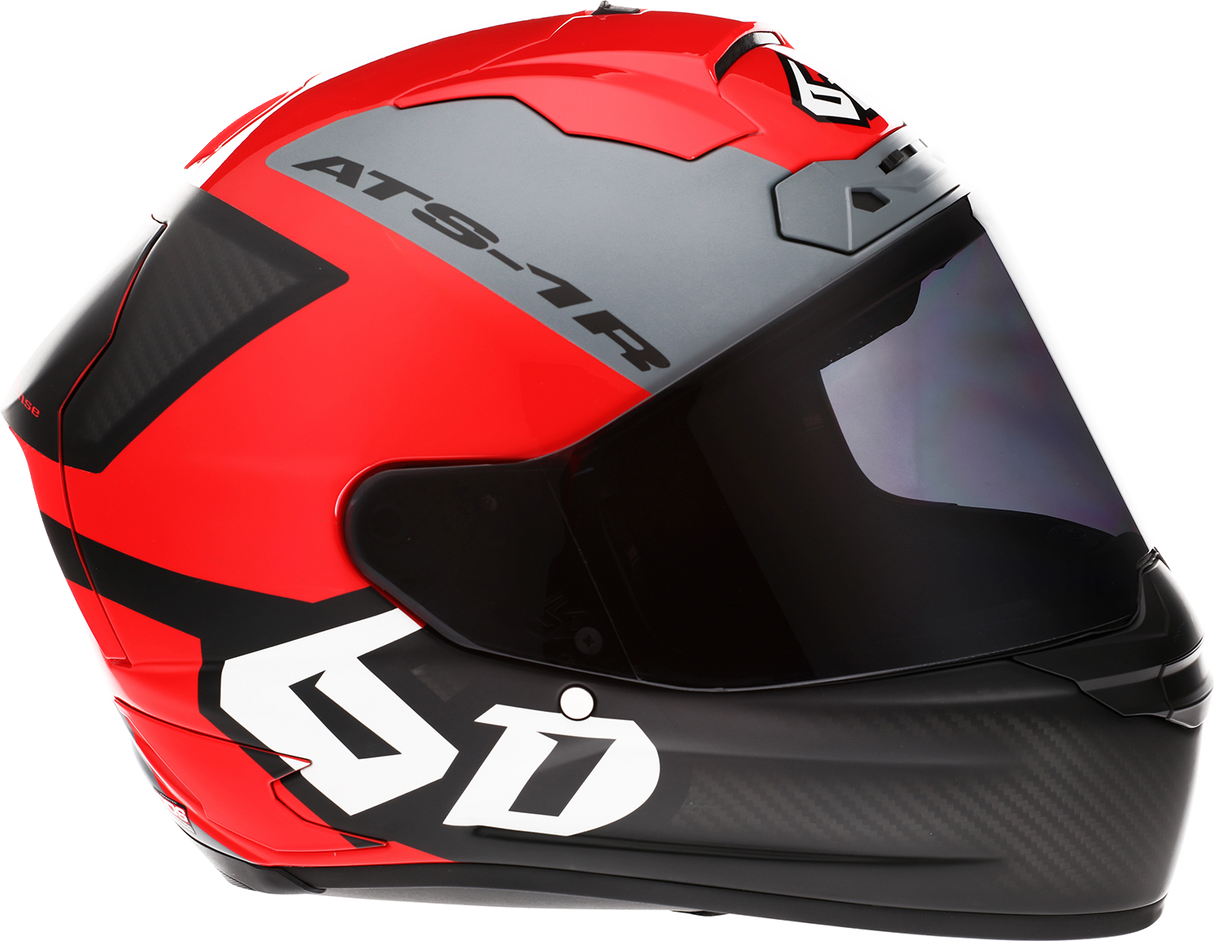 6D ATS-1R Motorcycle Helmet - Wyman - Red/Gray - Small 30-0735