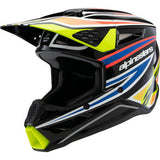 ALPINESTARS Youth SM3 Motorcycle Helmet - Wurx - Gloss Black/Yellow Fluo/Blue/Red Medium 8302025-1574-YM