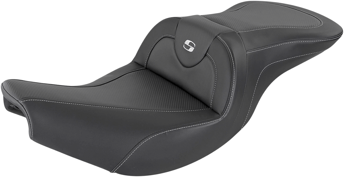 SADDLEMEN Heated Roadsofa Seat - Carbon Fiber - Without Backrest - Black I14-07-185HCT