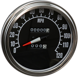 DRAG SPECIALTIES 5" FL-Style 2240:60 Speedometer with Reed Switch - '68-'84 Black Face 74584M