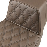 SADDLEMEN Step-Up Seat - Front Lattice Stitch - Brown 897-06-172BR