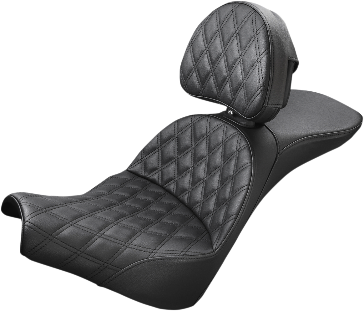 SADDLEMEN Explorer Seat - Lattice Stitched - Backrest 818-30-030LS