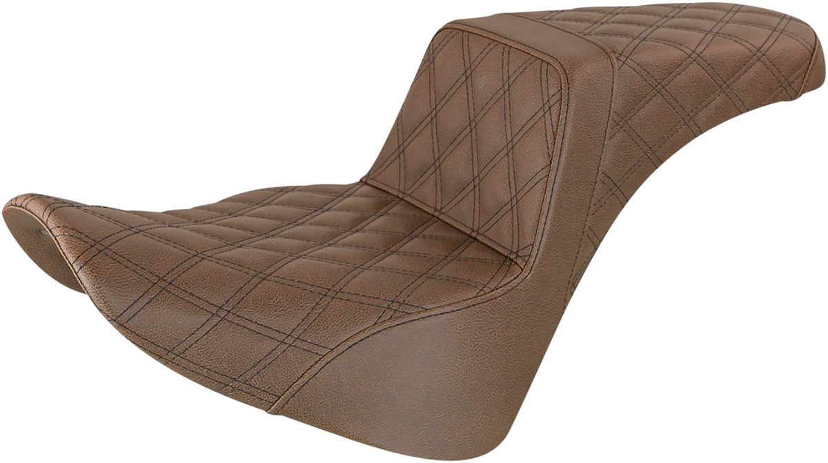 SADDLEMEN Step-Up Seat - Full Lattice Stitch - Brown 818-33-175BR