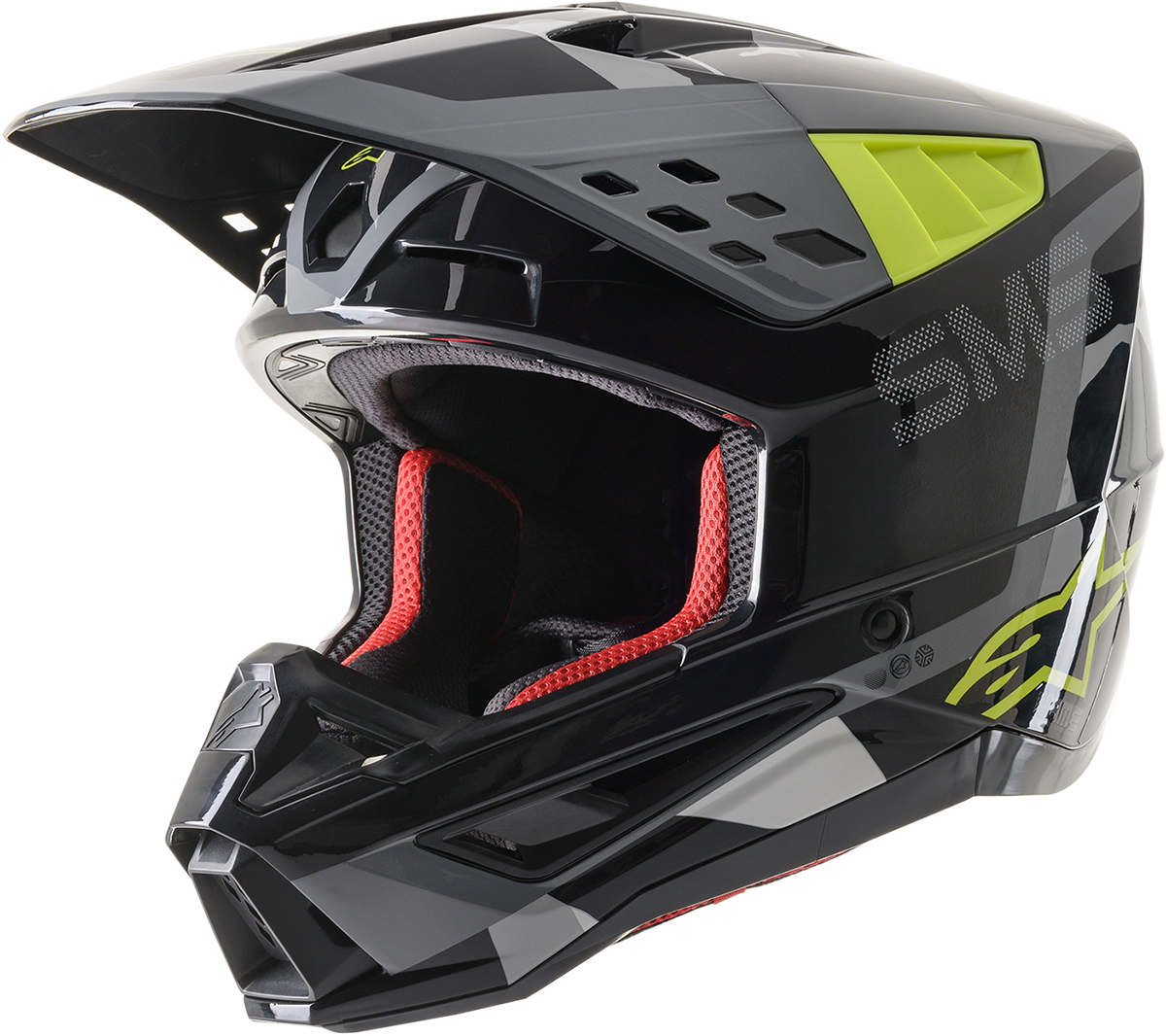 ALPINESTARS SM5 Motorcycle Helmet - Rover - Gray/Yellow - Medium 8303921-1592-MD