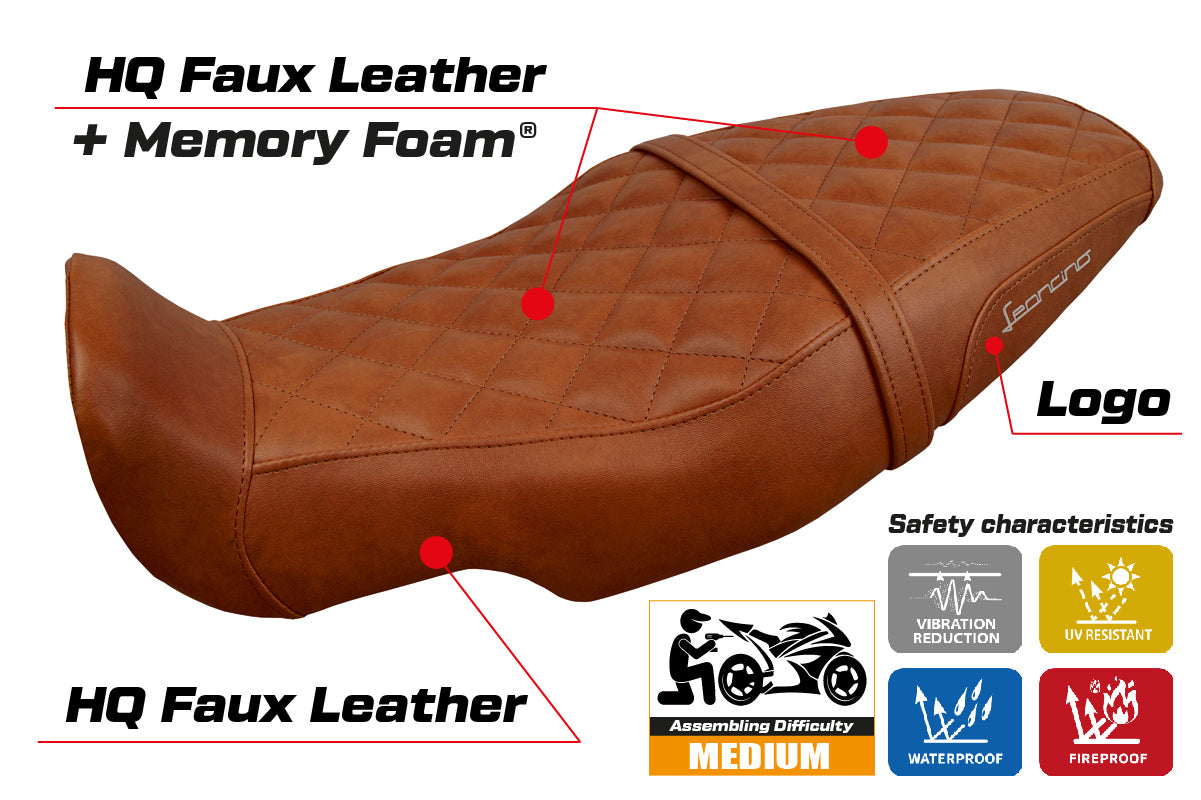 Benelli Leoncino 800 2022-2025 Seat Cover Tappezzeria Italia Comfort in Brown Vintage