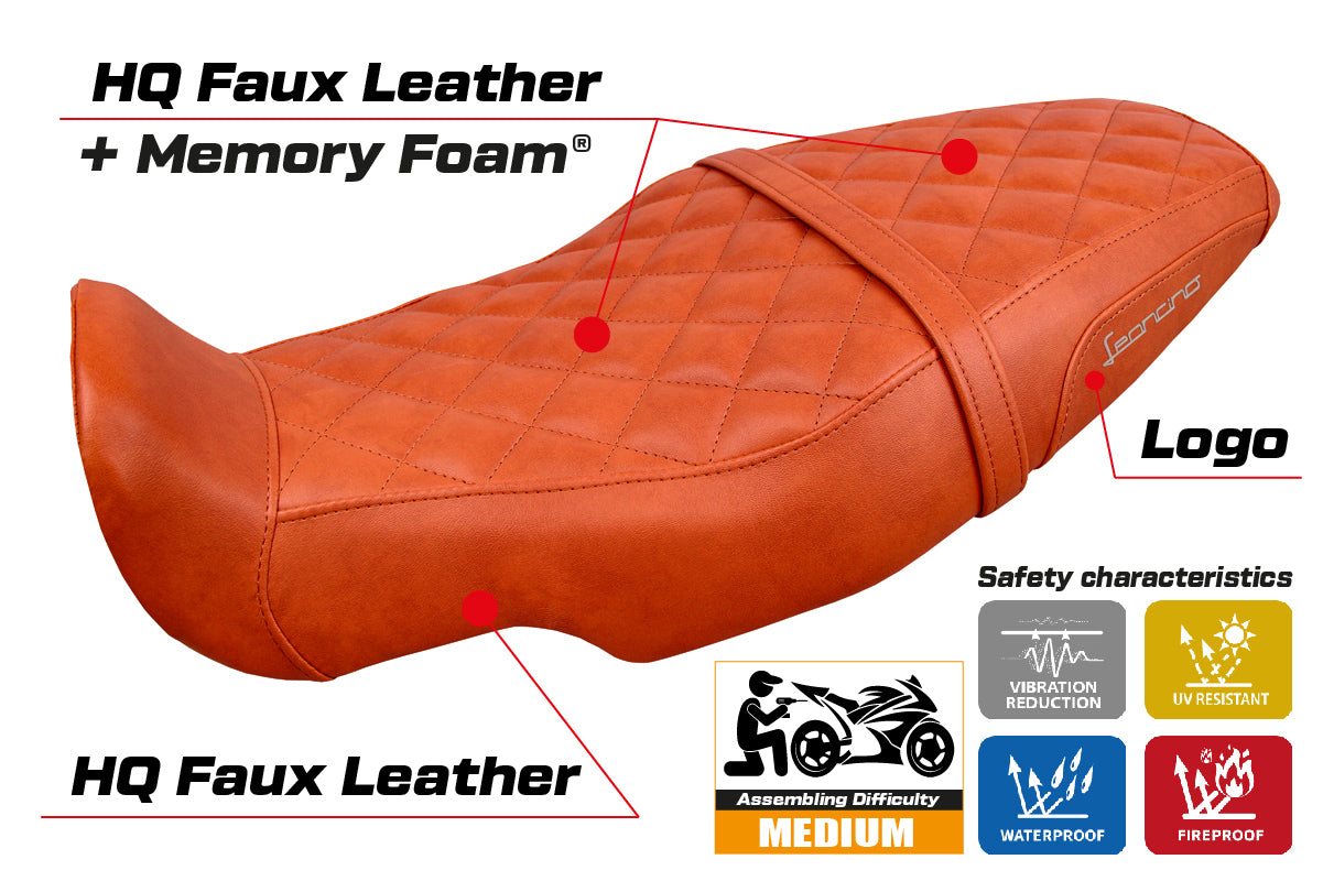 Benelli Leoncino 800 2022-2025 Seat Cover Tappezzeria Italia Comfort in Brick Vintage