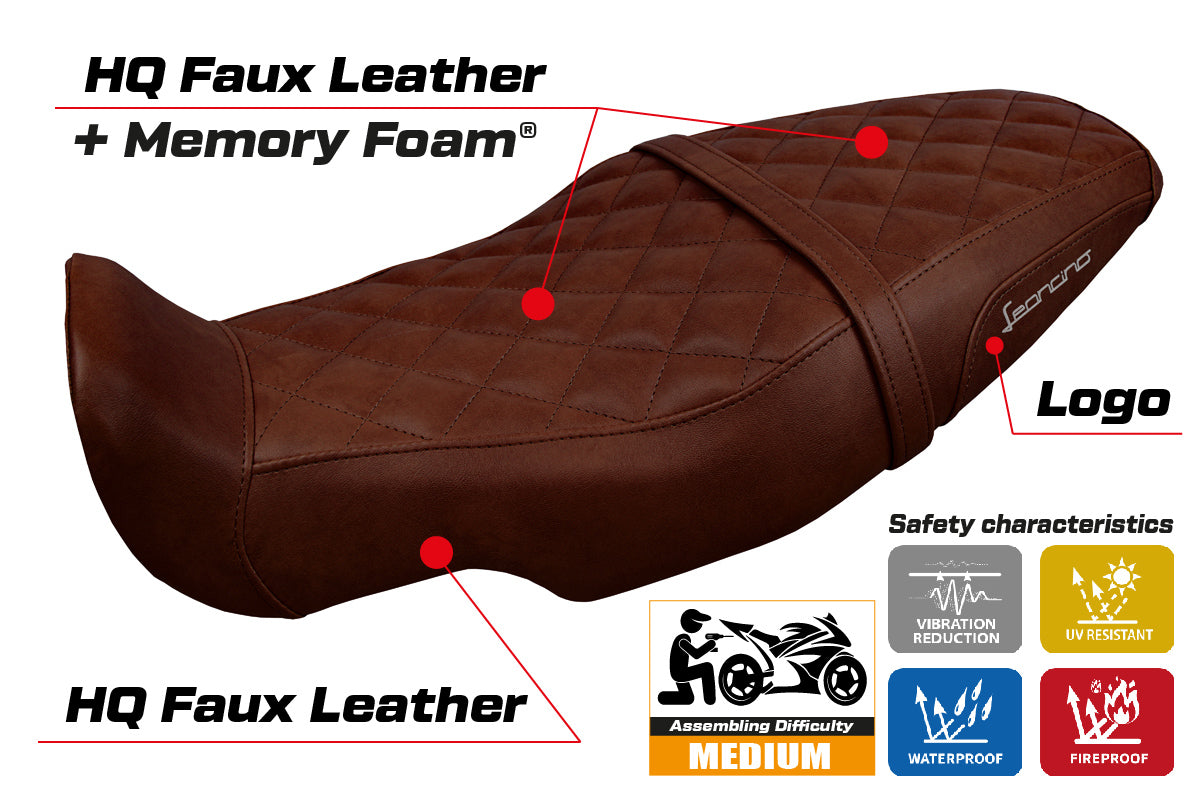 Benelli Leoncino 800 2022-2025 Seat Cover Tappezzeria Italia Comfort in Dark Brown Vintage