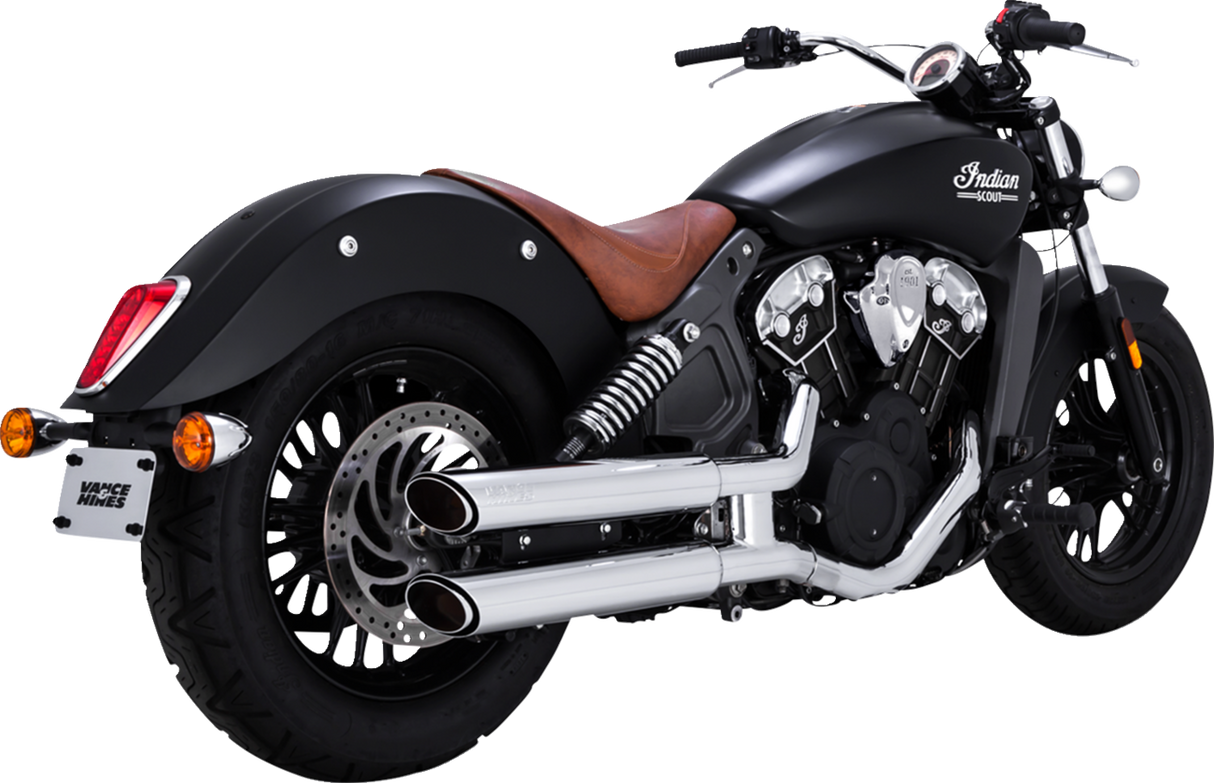 Vance & Hines Exhaust for Indian Scout 2015-2024 PCX 3" Twin Slash Slip-On Mufflers in Chrome 18323