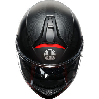 AGV Tourmodular Motorcycle Helmet - Frequency - Matte Gunmetal/Red - Large 211251F2OY00514