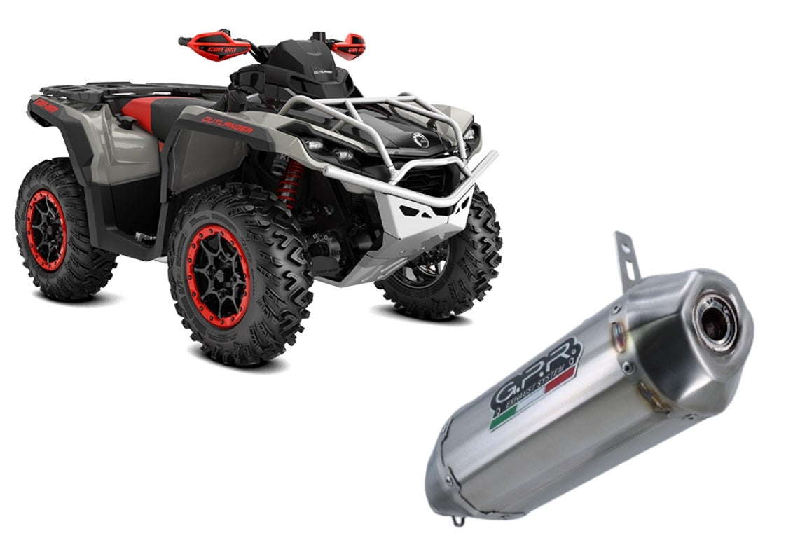 Can Am Outlander 500cc-1000cc 2012-2024 Exhaust (Check Fitment) GPR Pentacross Inox, Slip On with Removable DB Killer, Spark Arrestor