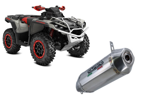 Can Am Outlander 500cc-1000cc 2012-2024 Exhaust (Check Fitment) GPR Pentacross Inox, Slip On with Removable DB Killer, Spark Arrestor