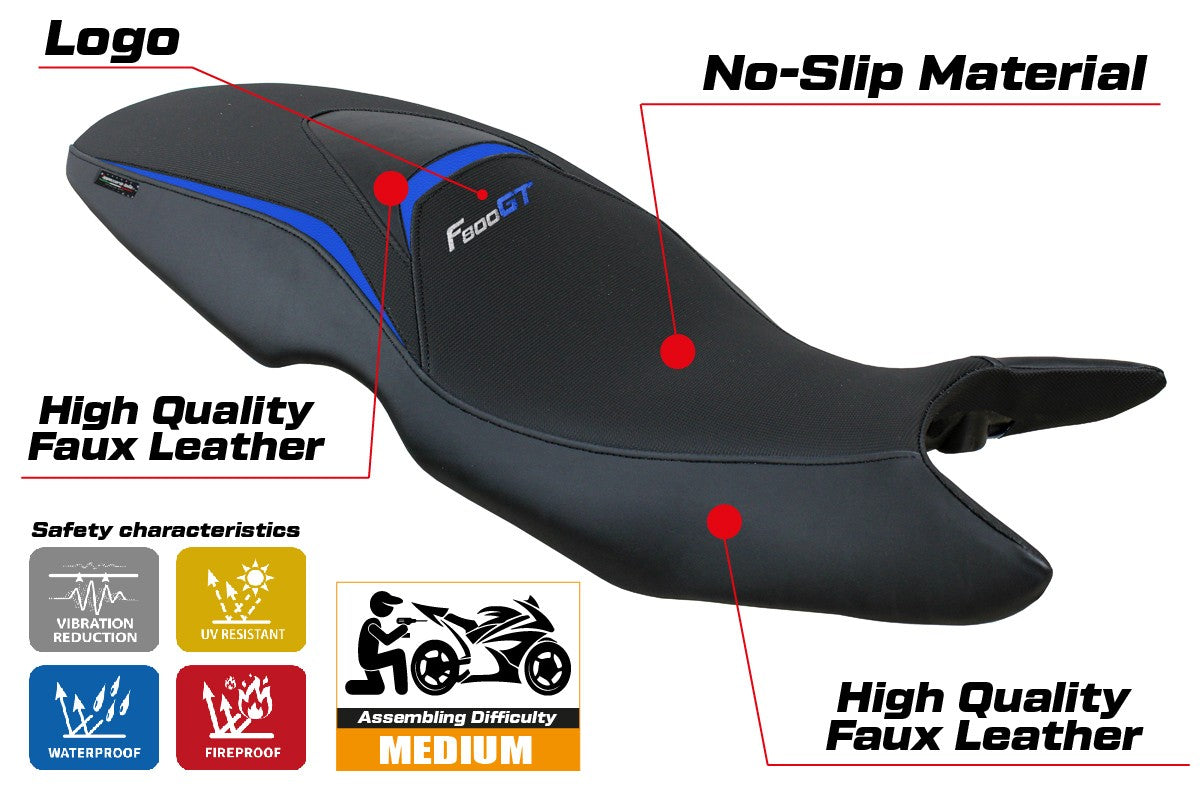 BMW F800GT 2012 2013 2014 2015 2016 Seat Cover Tappezzeria Blue Black