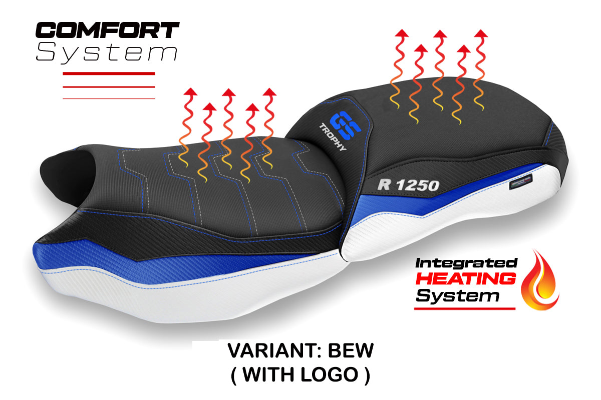 BMW R1250GS 2019-2022 2023 Comfort Heated Seat Cover Tappezzeria Blue White
