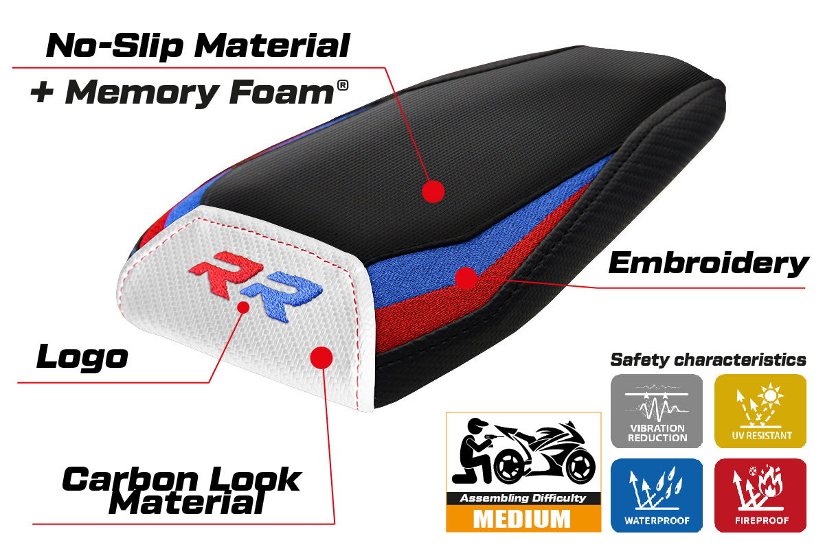 BMW M1000RR 2022 2023 Rear Seat Cover Tappezzeria Comfort Red Blue White Black