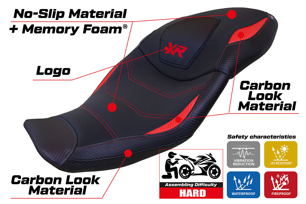 BMW S1000XR 2020 2021 2022 2023 Seat Cover Tappezzeria Comfort Red Black