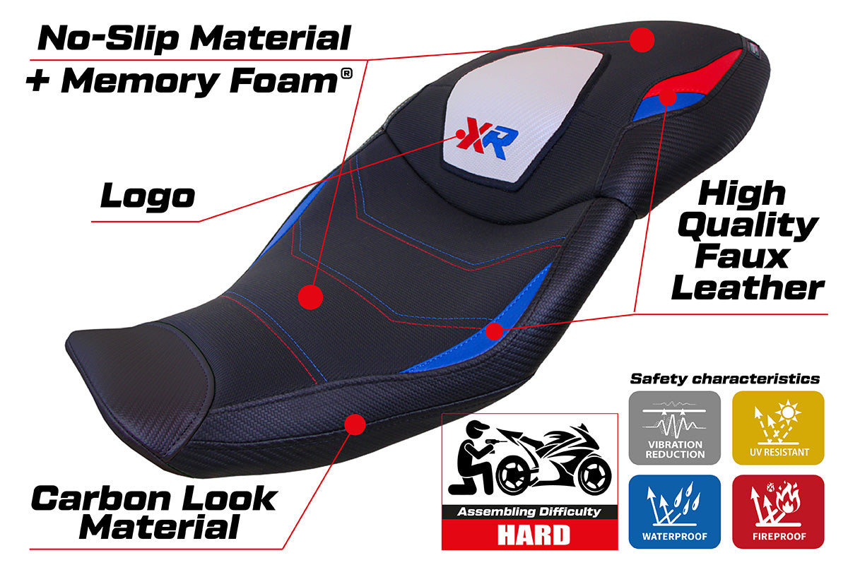 BMW S1000XR 2020 2021 2022 2023 Seat Cover Tappezzeria Comfort White Red Blue