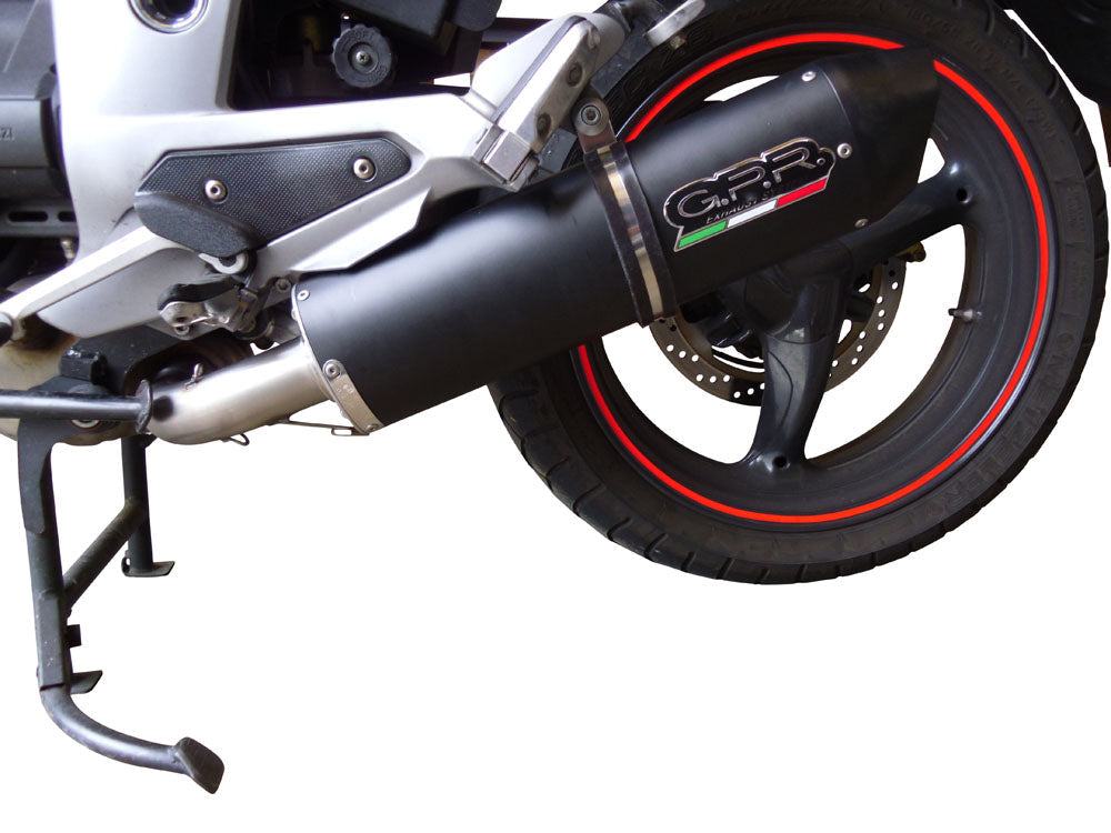 GPR Exhaust System Moto Guzzi Breva 850 2006-2011, Furore Nero, Slip-on Exhaust Including Removable DB Killer and Link Pipe