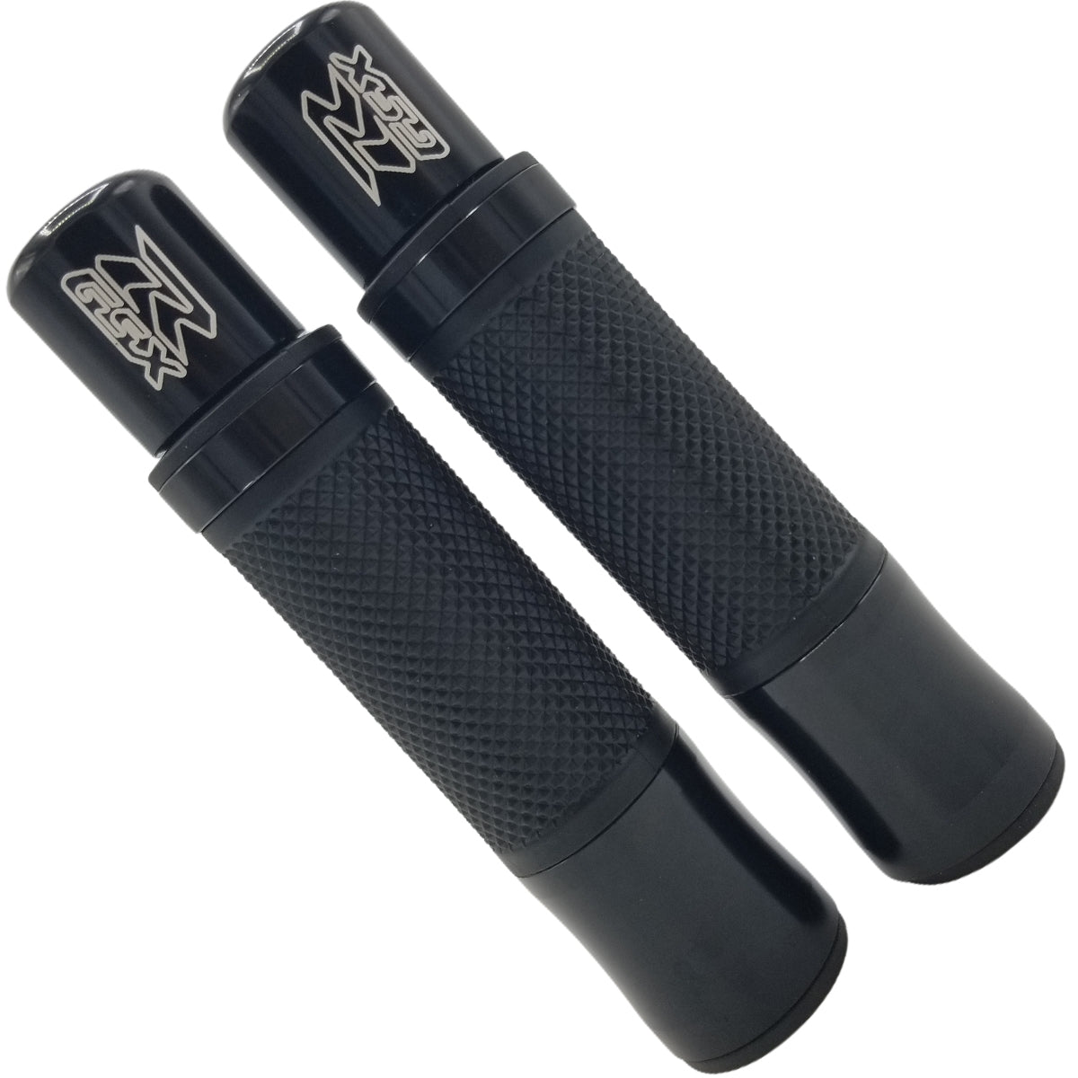 Suzuki GSXR Black Aluminum / Rubber Gel Grips With Engraved Bar Ends