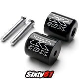 Suzuki GSXR Black Aluminum / Rubber Gel Grips With Engraved Bar Ends