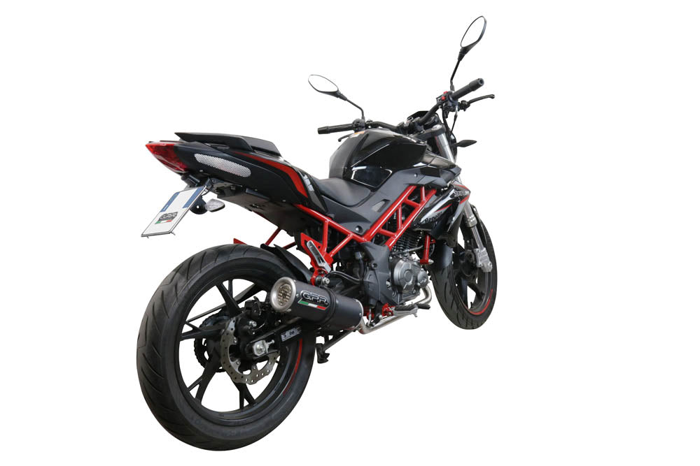 GPR Exhaust for Benelli Bn 125 2021-2023, M3 Black Titanium, Full System Exhaust, Including Removable DB Killer