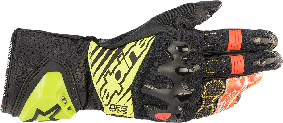 ALPINESTARS GP Tech v2 Gloves - Black/Fluo Yellow/White/Fluo Red - Medium 3556622-1503-M