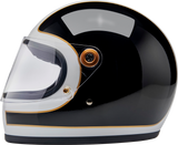 BILTWELL Gringo S Motorcycle Helmet - Gloss White/Black Tracker - Small 1003-566-502