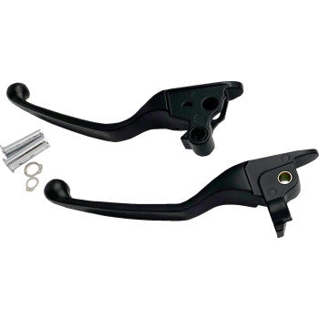 DRAG SPECIALTIES Lever Set - Narrow - Black 0610-2305