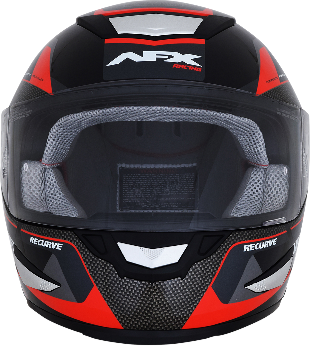 AFX FX-99 Motorcycle Helmet - Recurve - Black/Red - Large 0101-11113