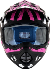 AFX FX-17Y Motorcycle Helmet - Attack - Matte Black/Fuchsia - Medium 0111-1412