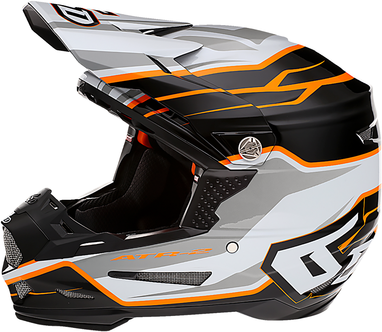 6D ATR-2 Motorcycle Helmet - Phase - White/Orange - 2XL 12-2829