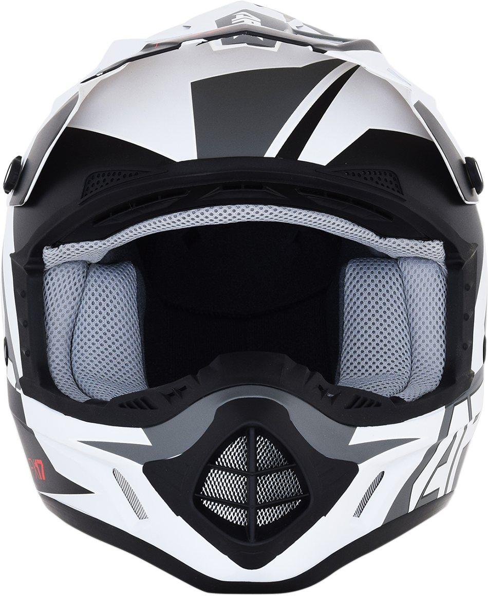 AFX FX-17 Motorcycle Helmet - Aced - Matte White/White - Medium 0110-6495