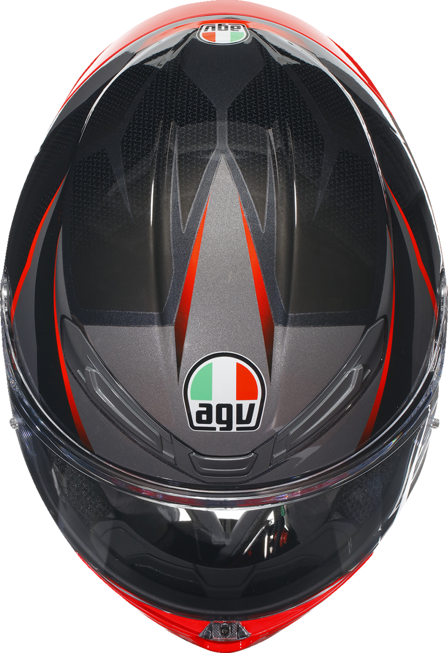 AGV K6 S Motorcycle Helmet - Slashcut - Black/Gray/Red - Small 2118395002014S