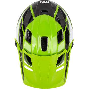 KALI Child Maya Full Face Bicycle Helmet - Race - Gloss Lime/White/Black - OS 0221923322