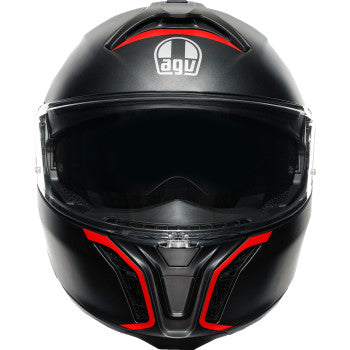 AGV Tourmodular Motorcycle Helmet - Frequency - Matte Gunmetal/Red - Large 211251F2OY00514