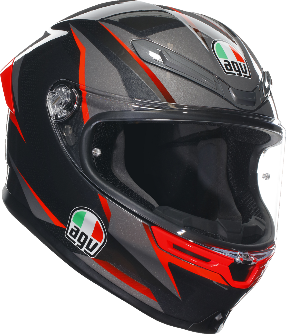 AGV K6 S Motorcycle Helmet - Slashcut - Black/Gray/Red - Small 2118395002014S