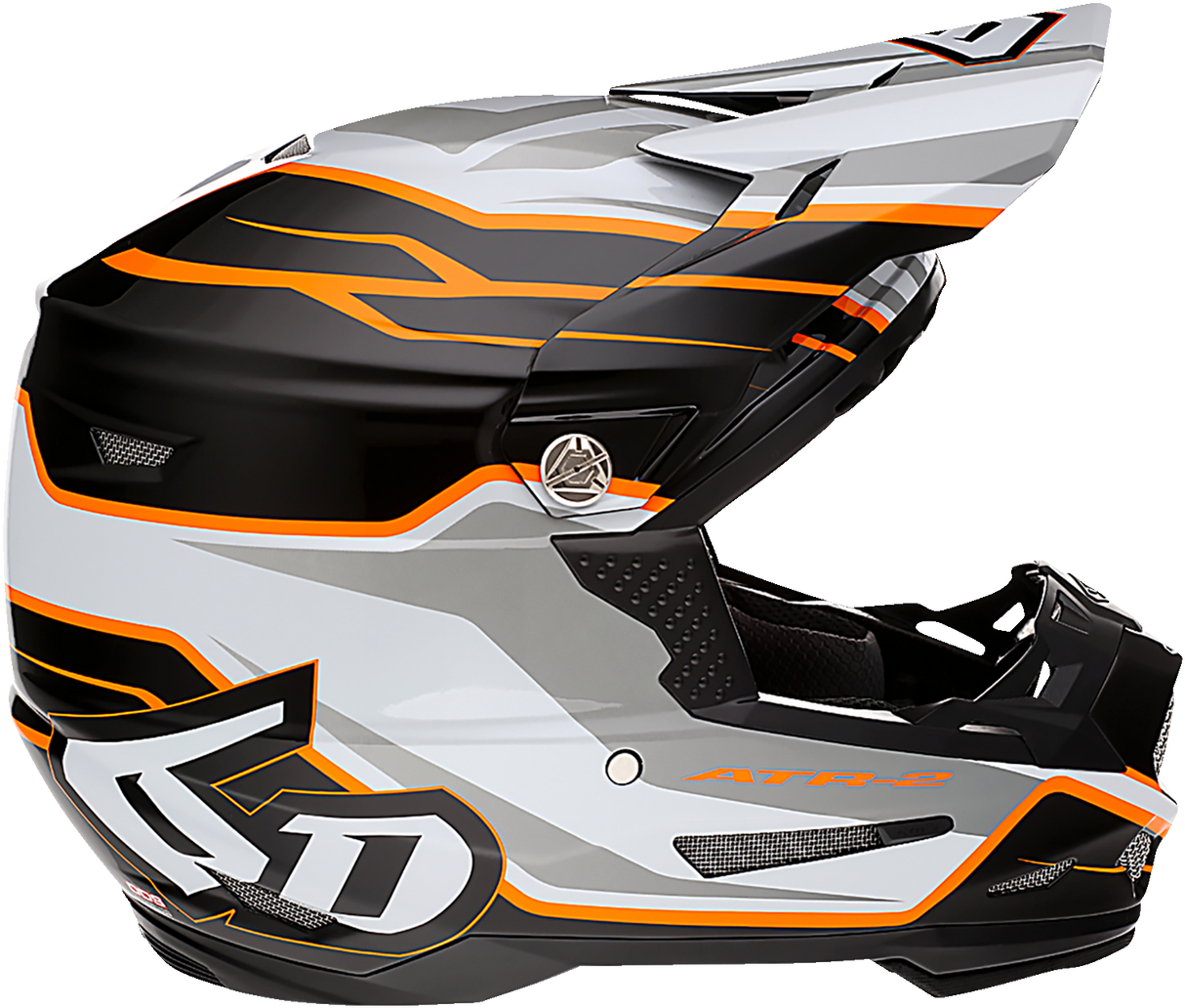 6D ATR-2 Motorcycle Helmet - Phase - White/Orange - XS 12-2824